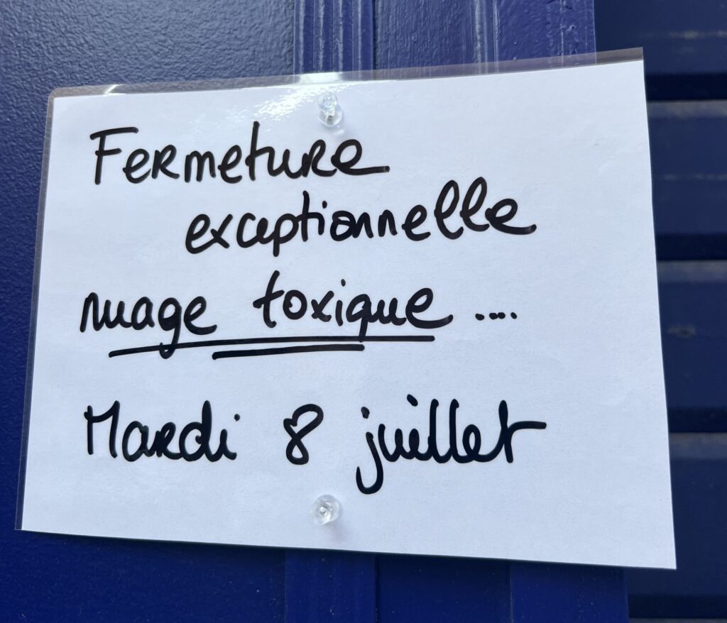 Toxic cloud warning at the local cheese shop.